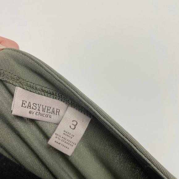 Chico's Easy Wear Short Sleeve Peplum Top Green 16 - Picture 8 of 8